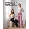 image:image3 Pack Women Velvet Straight Leg Pants Velour Sweatpants Cozy Lounge SoftSolid Black  Solid Cashmere Rose  Solid Quiet Shade