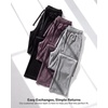 image:image3 Pack Women Velvet Straight Leg Pants Velour Sweatpants Cozy Lounge SoftSolid Black  Solid Chocolate Torte  Solid Moonbeam