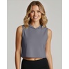 image:image3 Pack Womens Crop Tank Hoodies Sleeveless Workout Tops Gym Athletic CoverSet 4