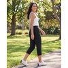 image:image3 Pack Womens Ribbed Capri Joggers Cropped Sweatpants Capris with PocketsSet 2