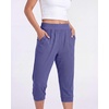 image:image3 Pack Womens Ribbed Capri Joggers Cropped Sweatpants Capris with PocketsSet 4