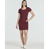 image:image3 Pack Womens Ribbed Tshirt Mini Dresses Scoop Neck Short Sleeve BodyconSolid Black  Solid Burgundy  Solid Desert Sage