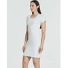 image:image3 Pack Womens Ribbed Tshirt Mini Dresses Scoop Neck Short Sleeve BodyconSolid Black  Solid Martini Olive  Solid Blue Glow