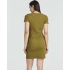 image:image3 Pack Womens Ribbed Tshirt Mini Dresses Scoop Neck Short Sleeve BodyconSolid Black  Solid Martini Olive  Solid Blue Glow