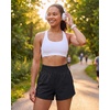 image:imageReal Essentials 4 Pack Womens 25 High Waisted Running Shorts with Liner  Quick Dry Dry Fit Gym WorkoutSet 2