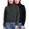 image:image2 Pack Womens Fleece Half Zip Pullover Mock Neck Sweatshirt Sweater TopsSolid Black  Charcoal Heather