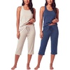 image:image2 Pack Womens Pajama Sets 2 Piece Tank Top Capri Pants PJs Sleepwear CuteSet 4