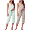 image:image2 Pack Womens Pajama Sets 2 Piece Tank Top Capri Pants PJs Sleepwear CuteSet 6