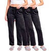 image:image3 Pack Women Velvet Straight Leg Pants Velour Sweatpants Cozy Lounge SoftSolid Black  Solid Black  Solid Black