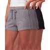 image:image3 Pack Womens Cotton Pajama Shorts Lounge Sleep Comfy Cute Casual Knit PJSolid Black  Charcoal Heather  Grey Heather