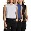 image:image3 Pack Womens Crop Tank Hoodies Sleeveless Workout Tops Gym Athletic CoverSet 5