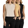 image:image3 Pack Womens Crop Tank Hoodies Sleeveless Workout Tops Gym Athletic CoverSet 6