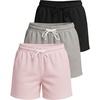 image:image3 Pack Womens Fleece Shorts Lounge Sweat Athletic Casual with Pockets GymSet 2