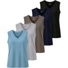 image:image5 Pack Womens Cotton V Neck Tank Tops Sleeveless Camisole Basic Tanks CamiSet 1