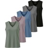 image:image5 Pack Womens Cotton V Neck Tank Tops Sleeveless Camisole Basic Tanks CamiSet 2