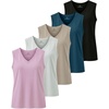 image:image5 Pack Womens Cotton V Neck Tank Tops Sleeveless Camisole Basic Tanks CamiSet 3