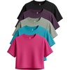 image:imageReal Essentials 5 Pack Womens DryFit Breeze Tech Crop Tops  Short Sleeve Athletic Workout Yoga Tees Available in PlusSet 1