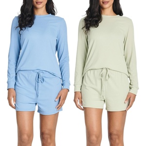 image:image2 Pack Womens Ribbed Pajama Sets 2 Piece Lounge Matching Sleepwear CuteSet 3