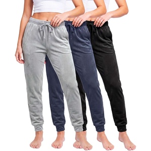 image:image3 Pack Women Velour Velvet Joggers Sweatpants Pants Cozy Lounge Pull OnSolid Black  Solid Navy Blazer  Solid Ultimate Grey