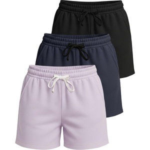 image:image3 Pack Womens Fleece Shorts Lounge Sweat Athletic Casual with Pockets GymSet 1