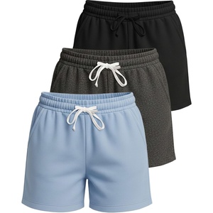 image:image3 Pack Womens Fleece Shorts Lounge Sweat Athletic Casual with Pockets GymSet 3