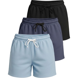 image:image3 Pack Womens Fleece Shorts Lounge Sweat Athletic Casual with Pockets GymSet 4