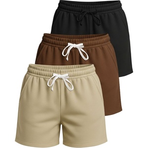 image:image3 Pack Womens Fleece Shorts Lounge Sweat Athletic Casual with Pockets GymSet 8