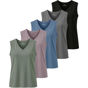 image:image5 Pack Womens Cotton V Neck Tank Tops Sleeveless Camisole Basic Tanks CamiSet 2