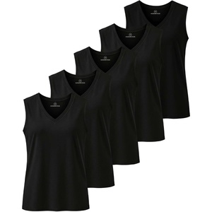 image:image5 Pack Womens Cotton V Neck Tank Tops Sleeveless Camisole Basic Tanks CamiSet 7