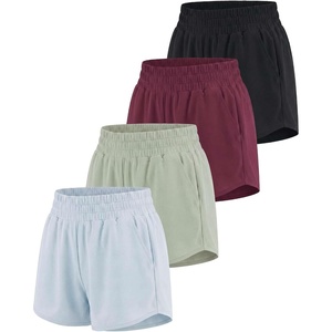 image:imageReal Essentials 4 Pack Womens 25 High Waisted Running Shorts with Liner  Quick Dry Dry Fit Gym WorkoutSet 2