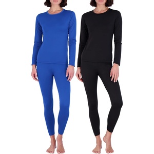 image:imageReal Essentials 4 Piece Womens Thermal Underwear Set  Thermal Underwear for Women Fleece Lined Top amp Bottom Long JohnsSet 7