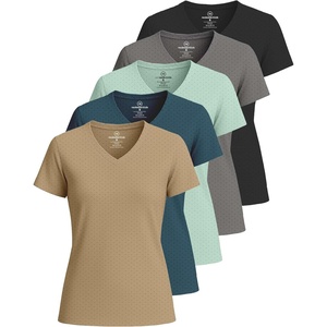 image:imageReal Essentials 5 Pack Womens Short Sleeve Breeze Tech VNeck T Shirt Workout Top Wicking Dry Fit Athletic Tee PlusSet 3