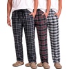 image:image3 Pack Mens Cotton Flannel Pajama Pants Lounge Sleep PJ Bottoms PocketsFlannel Set 3