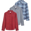 image:image3 Pack Mens Long Sleeve Button Up Shirt Lightweight Woven Casual PocketSet 5