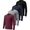 image:image4 Pack Mens Dry Fit Long Sleeve Workout Shirts Gym Athletic Tee FishingSet N