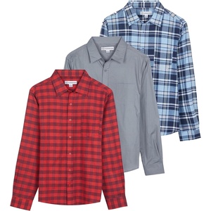 image:image3 Pack Mens Long Sleeve Button Up Shirt Lightweight Woven Casual PocketSet 5