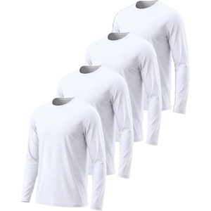 image:image4 Pack Mens Dry Fit Long Sleeve Workout Shirts Gym Athletic Tee FishingSet O