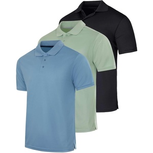 image:imageReal Essentials 3 Pack Mens Short Sleeve Golf Polo Casual Workout Sports Moisture Wicking Collared Shirt Big amp TallSet N
