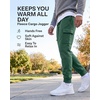 image:image3 Pack Mens Fleece Cargo Joggers Sweatpants Cuffed Athletic Gym PocketsSolid Black  Solid Hunter Green  Solid Quiet Shade