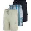 image:image3 Pack Mens Swim Trunks 9 Board Shorts Cargo Pockets Beach Bathing SuitSet 4