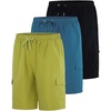 image:image3 Pack Mens Swim Trunks 9 Board Shorts Cargo Pockets Beach Bathing SuitSet 5