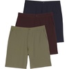 image:imageReal Essentials 3 Pack Mens 9 Stretch Golf Shorts with Pockets  Flat Front Casual Work Dress Short for MenSet 3