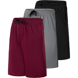 image:imageReal Essentials 3 Pack Mens 9 Mesh Basketball Shorts  Long Athletic Performance Gym Short with Pockets S3XSolid Burgundy  Charcoal  Solid Black