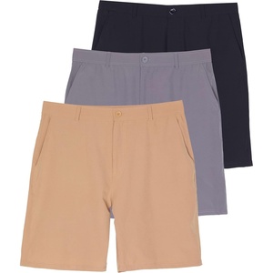 image:imageReal Essentials 3 Pack Mens 9 Stretch Golf Shorts with Pockets  Flat Front Casual Work Dress Short for MenSet 1