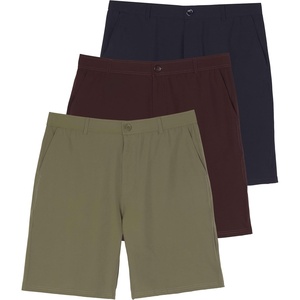 image:imageReal Essentials 3 Pack Mens 9 Stretch Golf Shorts with Pockets  Flat Front Casual Work Dress Short for MenSet 3